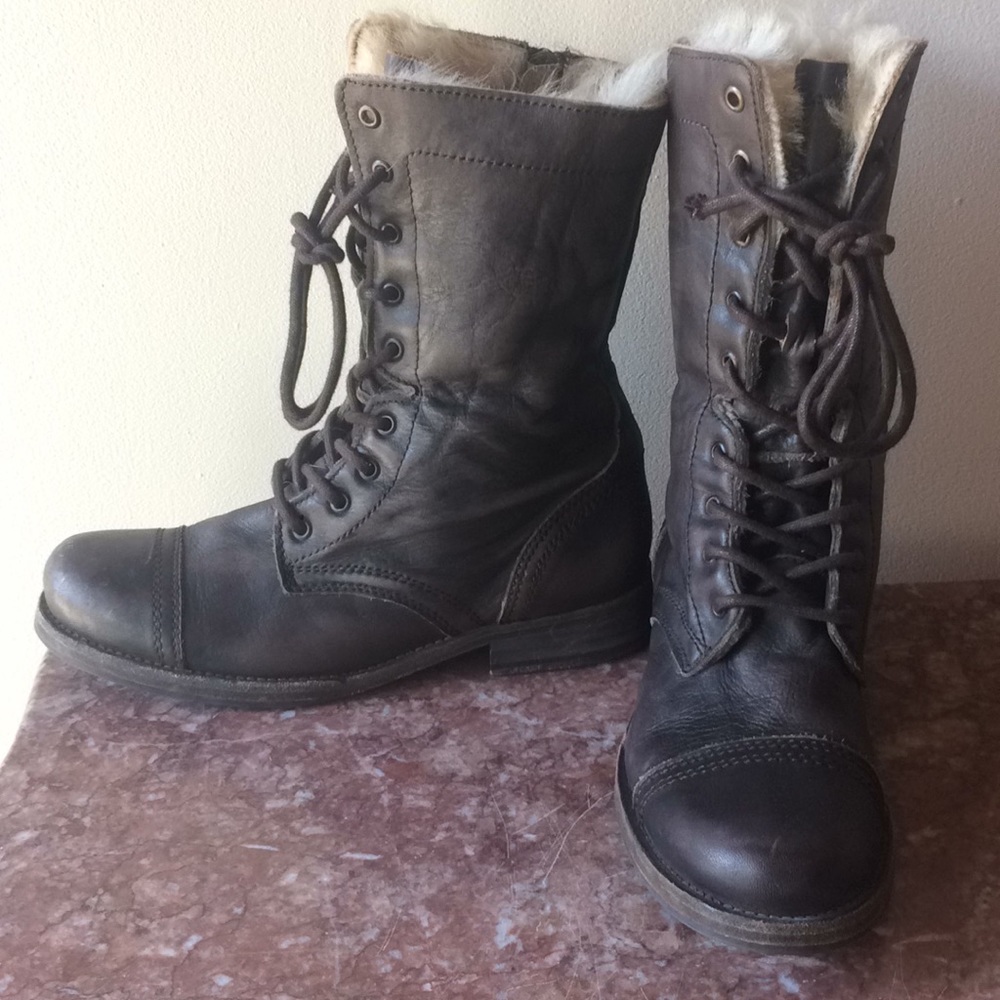 All Saints Shearling Military Boot